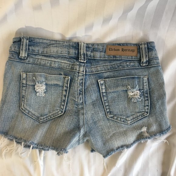 Urban Heritage Denim Shorts Women’s Size 1 Cotton Blend Distressed Ripped 25-172 - Picture 5 of 10